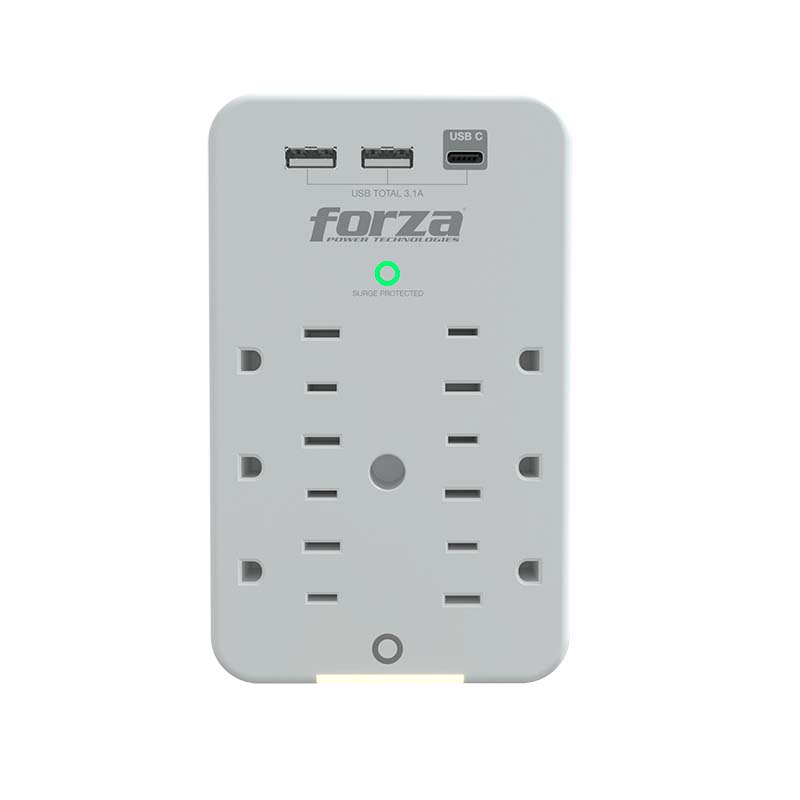 Forza FWT-631USBC - Protector contra sobretensiones (montaje en pared) - CA 125 V
