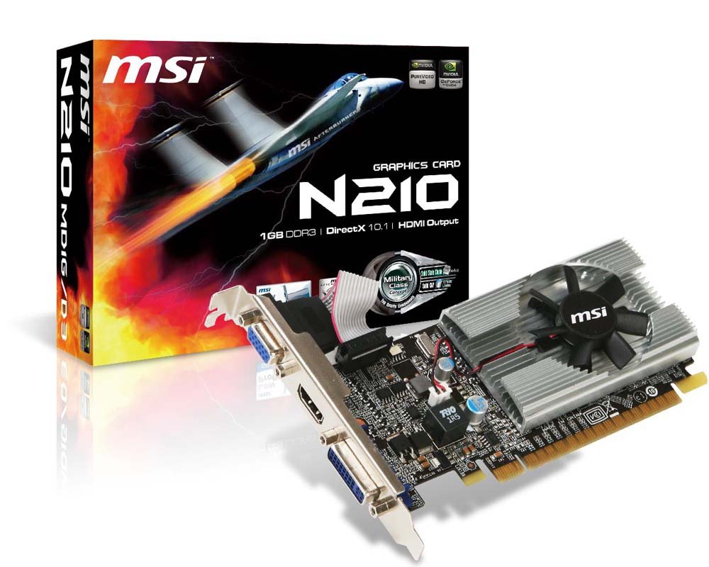 MSI N210-MD1G/D3 - Tarjeta gráfica - GF 210