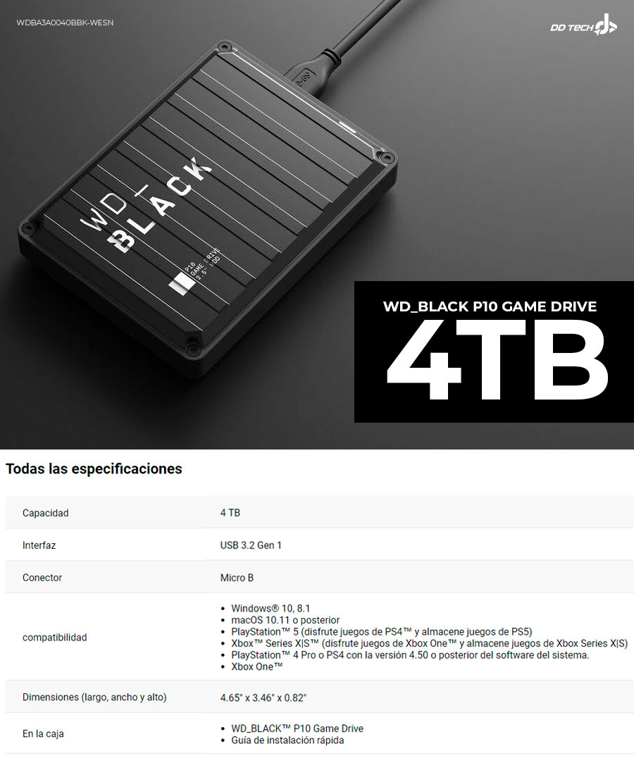 Western Digital WD Black - External hard drive - 4 TB